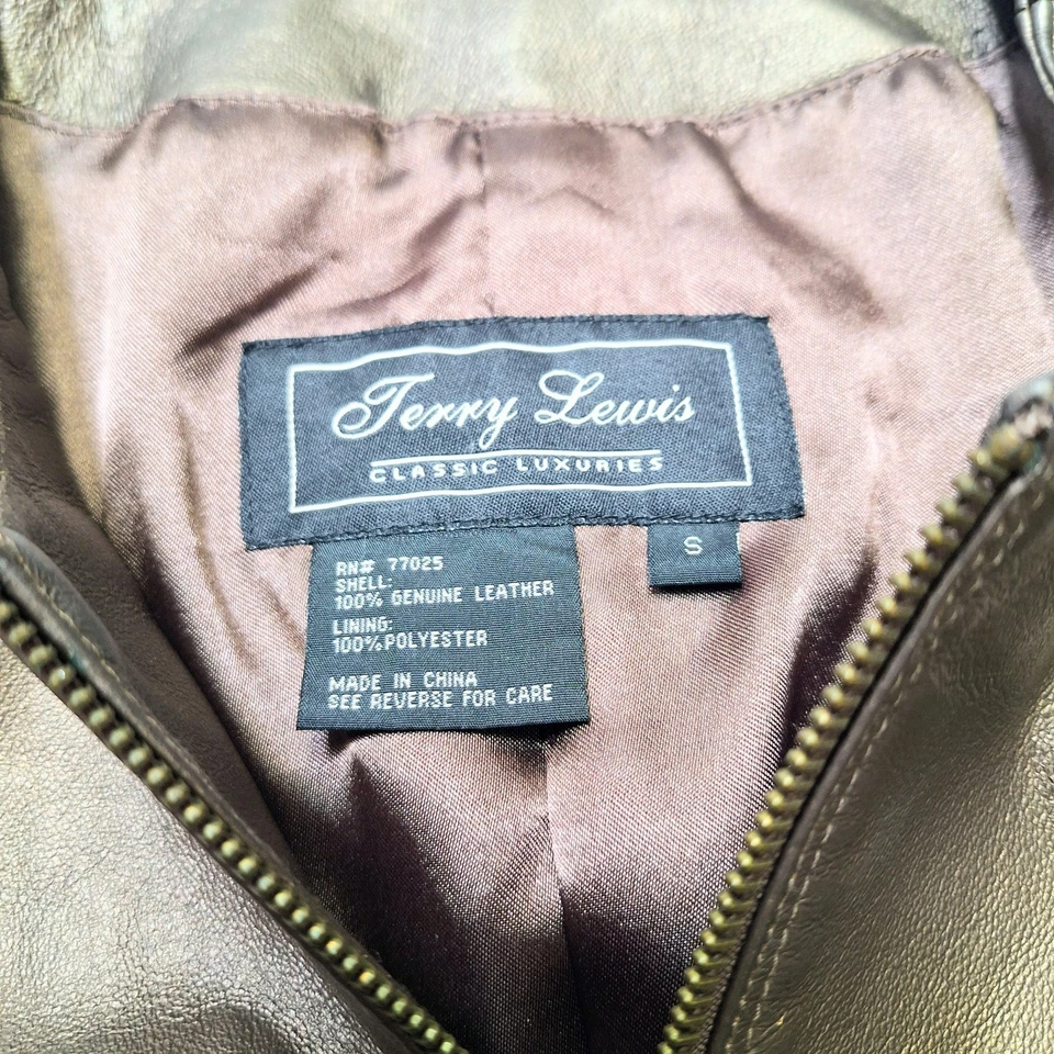 Blazer de couro vintage Terry Lewis feminino tamanho S jaqueta de motociclista dourada/bronze nova sem etiquetas - Imagem 3 de 4