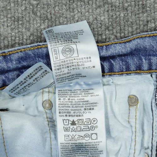 Levis 505 Jeans Mens 32x30 Blue Light Wash Straight Leg Zip Fly Denim Stretch - Picture 8 of 11