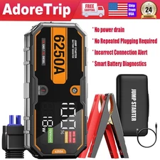 🔥6250A Jump Starter Portable 12V Car battery High Booster Power Bank Supersafe