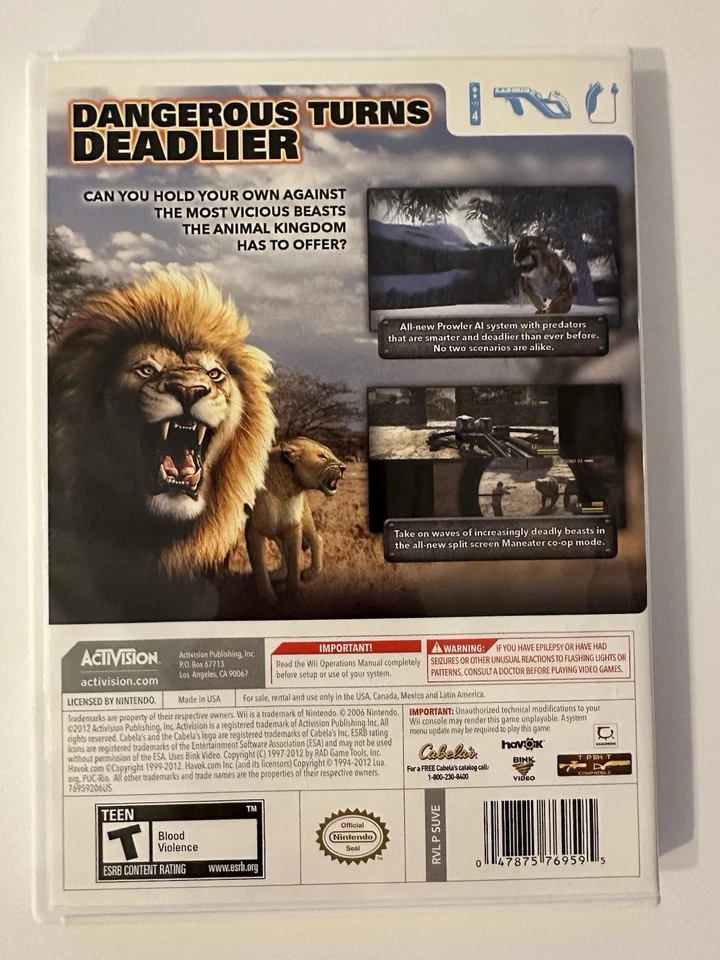 Cabelas Dangerous Hunts 2013 Nintendo Wii Complete With Manual CIB - Image 2 of 4