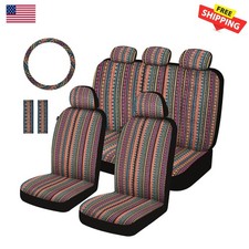 Baja Saddle Blanket Car Seat Covers Full Set 12pcs - Stain Resistant Stylish