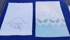Lot Of Two Sweet Vintage Baby Or Doll Pillowcases Kitten Bunnies Embroidery — photo 1