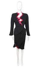 VTG Thierry MUGLER Magenta Sequin Skirt Suit Set, "Buick", AW89 , FR38 / US 4