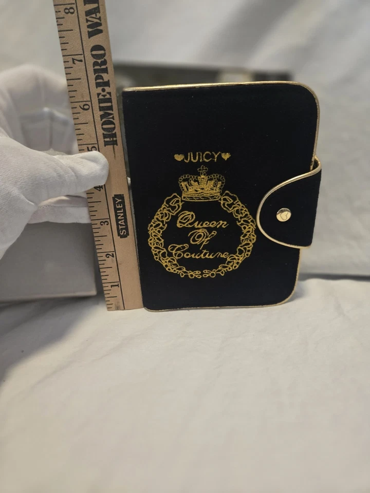 🖤 Rare Juicy Couture Black Velvet Mini Planner / Organizer – “Queen of Couture” - Image 4 of 4