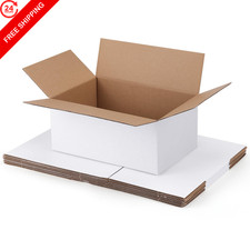 SPEPLA Shipping Boxes 10x7x5 Set of 6, White Corrugated Inches, white