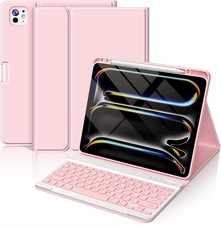 Keyboard Case for Ipad Pro 13 Inch M5/M4 2025/2024, Magnetic Detachable PINK