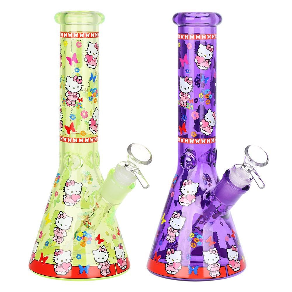 Hello Kitty Neon Beaker Glass Water Pipe - 10
