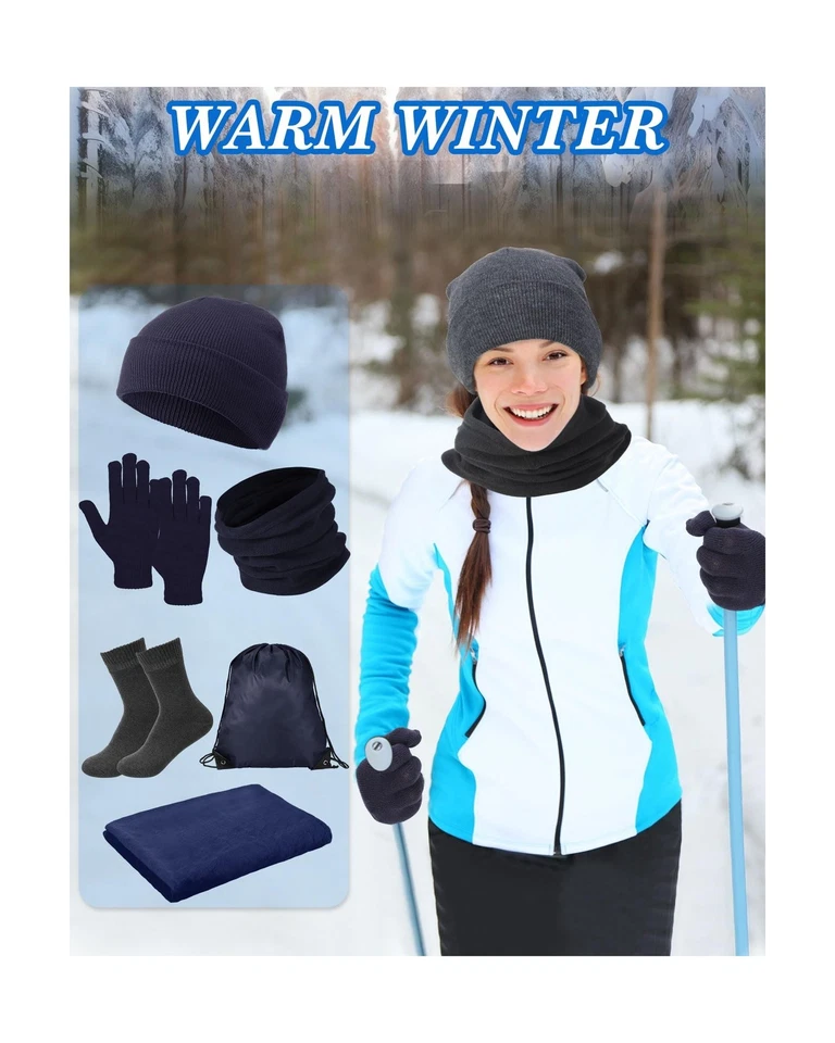 Paquete de 72 piezas de cuidado para personas sin hogar guantes de invierno calcetines coral polar en blanco... Foto 3 de 4