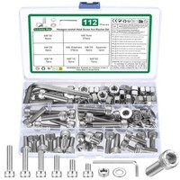 M8 Schrauben Set 112 Teile, Zylinderschrauben, Sechskantschrauben, Muttern,