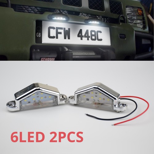 2X LED License Number Plate Light Tail Rear Lamp For Car Truck Trailer 12V/24V - Picture 2 of 6