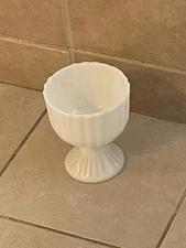 vintage milk glass pedestal bowl