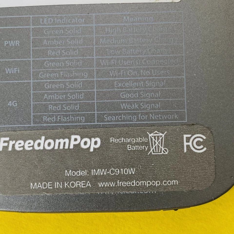 FreedomPop Freedom Spot Photon 4G Mobile Wireless Hotspot IMW-C910W - Image 4 of 4