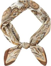 Men s Vintage Silk Scarf Tiny Medallion Neckerchief Geometry Print