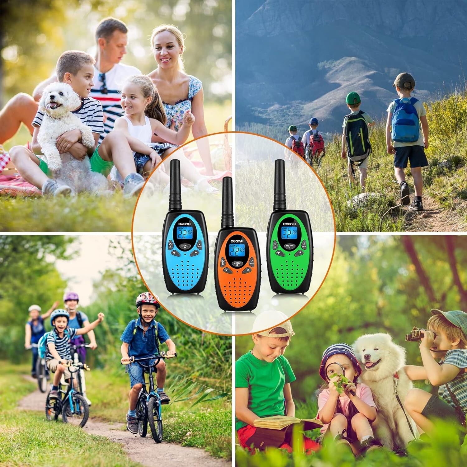 AWANFI Walkie Talkies for Adults Kids, Rechargeable 22 Channels Two Way Radio