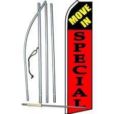 Move In Special Flag FLutter Feather Banner Swooper Advertising Bundle COMPLETE