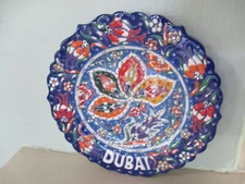 DUBAI 8.5'' Majolica hand painted decorative floral ceramic Turkish plate