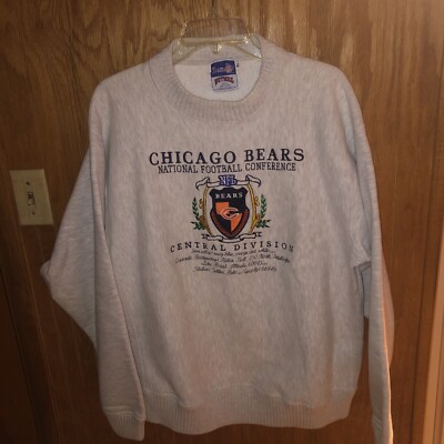 MINT ULTRA RARE Chicago Bears Sweatshirt Mens XL 90s Nutmeg CENTRAL DIVISION