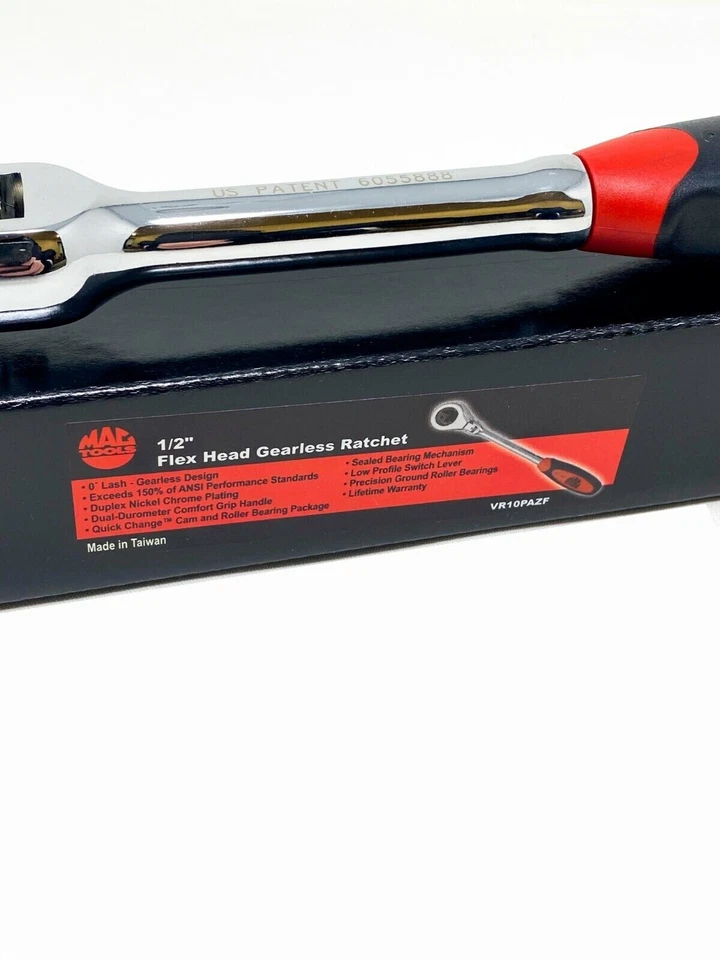Mac Tools Gearless Ratchet 1/2" unidad VR10PAZF nuevo descatalogado Flex Foto 4 de 4