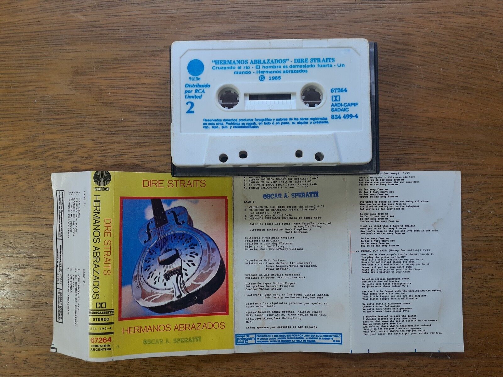 Dire Straits	Hermanos Abrazados	1985	Argentina	  Rare Casette Tape