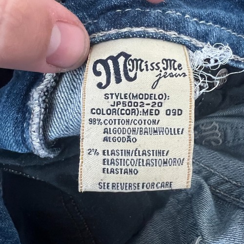 Stivali Miss Me Y2K jeans impreziositi 28 vita bassa svasati strass pizzo zip rotta - Foto 19 di 21