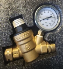 Hourleey Water Pressure Regulator Valve RV Brass Water Pressure Regulator wit...