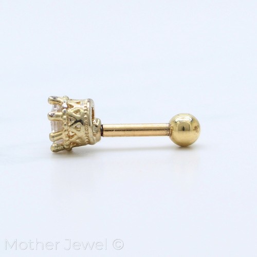 CLEAR AQUA PINK PURPLE SILVER YELLOW ROSE GOLD IP ROUND CARTILAGE STUD LABRET - Picture 14 of 26