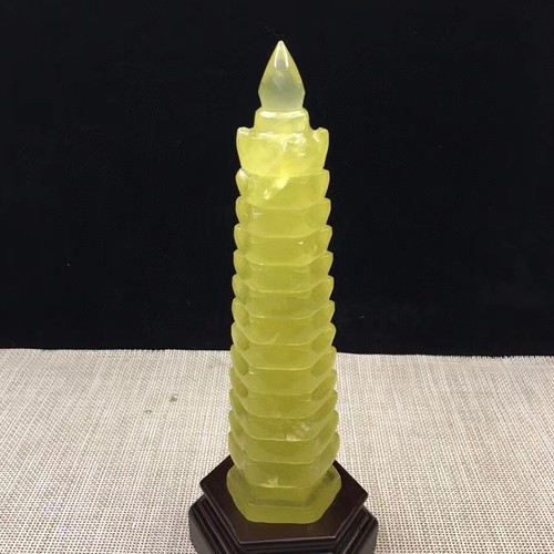 2.002LBNatural citrine Pagoda of Cultural Prosperity Reiki Heal - Picture 4 of 6