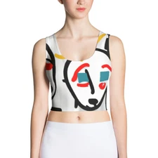 Woman’s Two Faced Abstract Art Crop Top