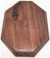 Wood 8" x 6" Dark Skull Head Horns Antler Hunting Taxidermy Mount Plaque