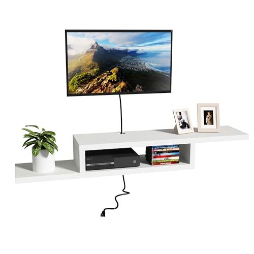 Wall Mounted TV Stand, Media Console Stand, 60&rdquo; TV Storage Shelf, Floating TV...