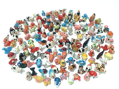 #ad #ad Bulk 12 Miniature Mixed Ceramic Hand Painted Figurine Animal Collectable Decor $22.50