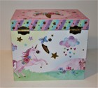MUSICAL Jewelry BOX w/2 Drawers by JEWELKEEPER w/UNICORN Glitter Rainbow & Star  — photo 7
