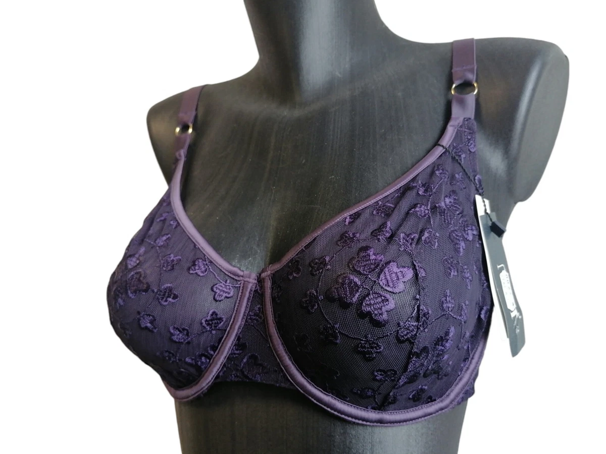 Soutien-gorge Corbeille LOU Poésie Parisienne - Taille 90E (75E EU), Couleur Prune, Neuf Avec étiquettes