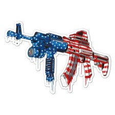 Usa Flag Ar-15 Vinyl Decal Sticker Indoor Outdoor 3 Sizes 7816