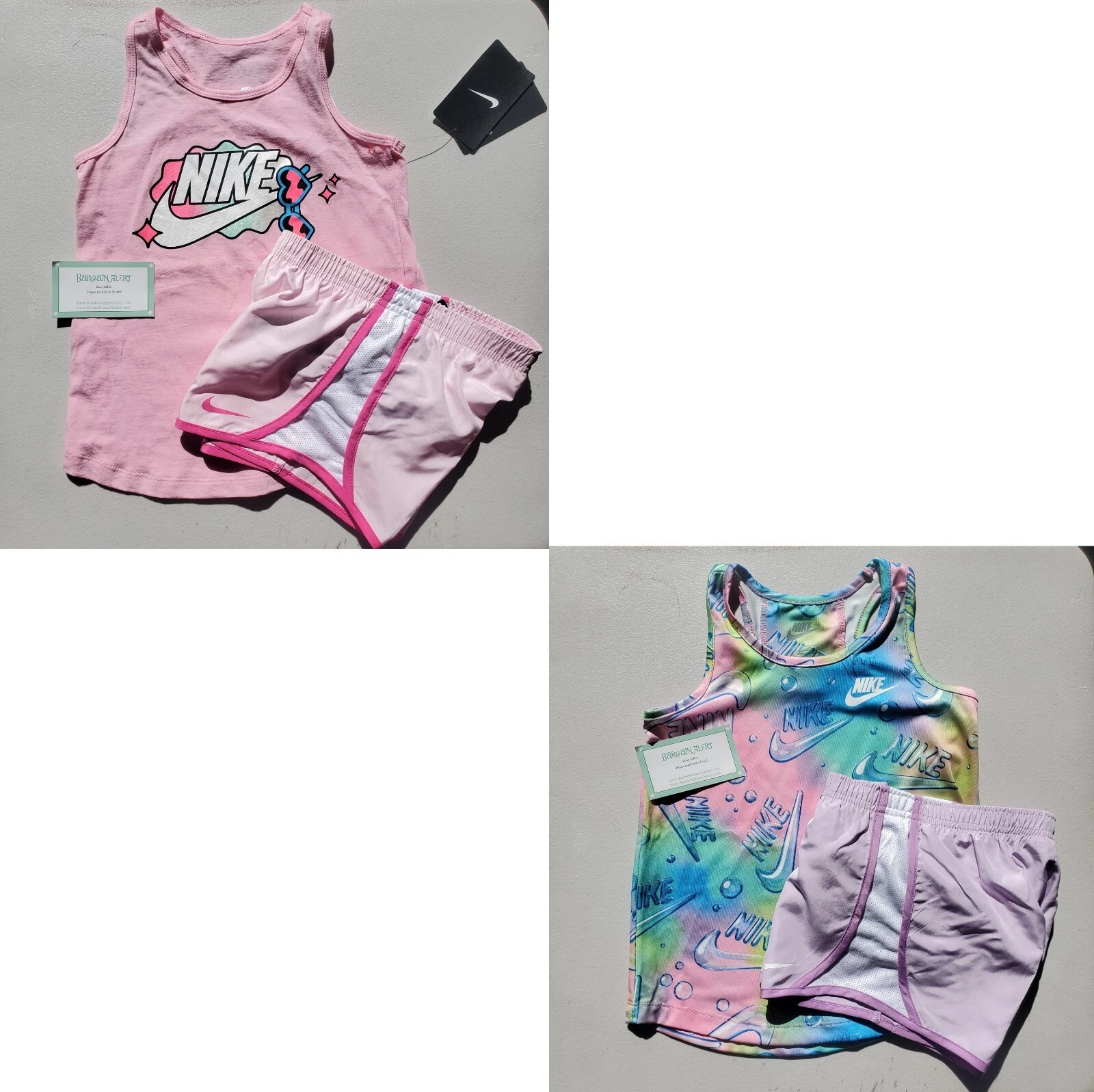 4pc Nike Summer Girls Size 6 Dri-fit Running Shorts & Top Purple Pink