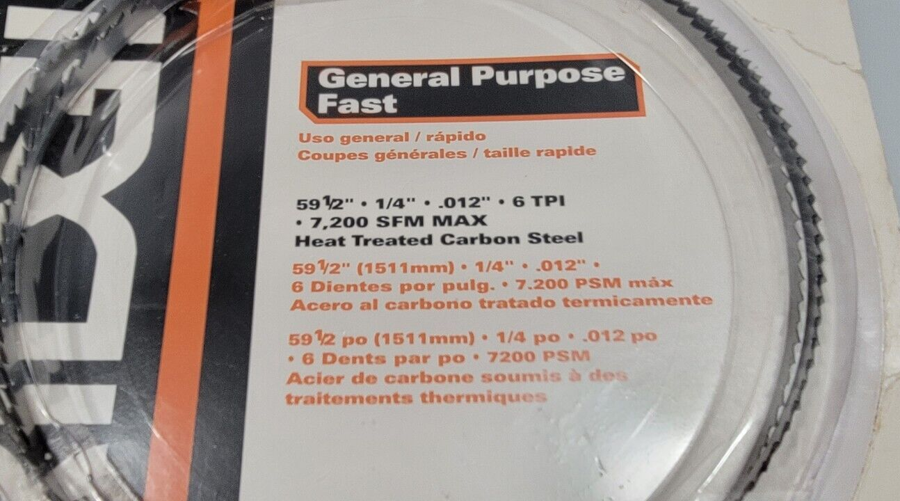 RIDGID Band Saw Blade 59 1/2" 1/4".012" 6 TPI General Purpose eBay