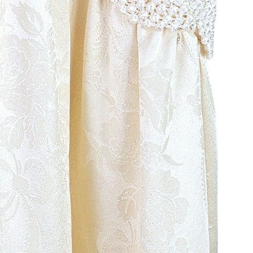 Vintage 1980's Jessica McClintock Lace Big Collar Half Sleeve Jacquard Dress, 4 - Picture 7 of 12