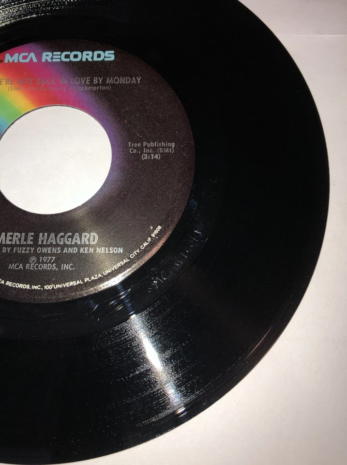 Country 45 Merle Haggard - If We're Not Back In Love By Monday / I Think It's... - Image 4 of 4