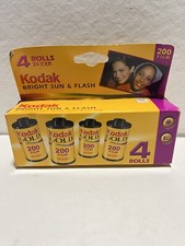 Kodak Bright Sun Flash 200 35mm Color Print Film 4 Rolls 24 Exp 6/2004 Sealed