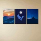 3pcs Sunrise & Nighttime Adventure Perfect Wall Art Canvas Unframed/Framed