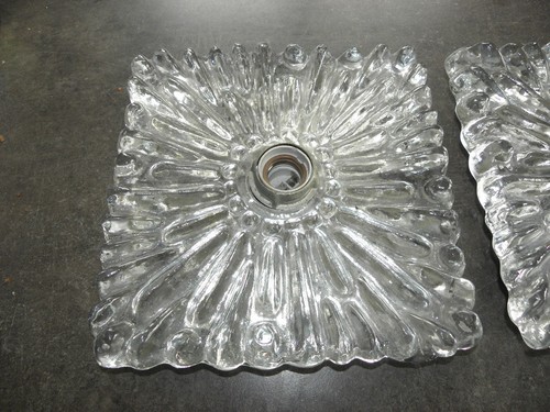 KAISER wall light ice glass SCONCES Vintage PAIR Kalmar space age atomique - 第 2/12 張圖片