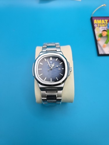 POEDAGAR Luxury Men's Watch - Luminous Date Stainless Steel Aqua Blue Quartz - Picture 2 of 3