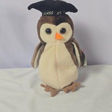 Wise Owl Ty Beanie Baby - 1998 - Pre-Owned Excellent Condition With Tag