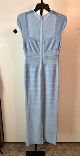 Hervé Léger elegantes transparentes Bustier Flügelärmel Kleid hellblau Gr. M LETZTES!! - Bild 11 von 13