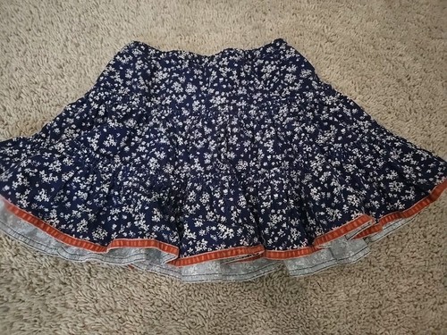 mini Boden navy blue ditsy floral prairie corduroy tiered skirt Size 2/3y - Picture 5 of 6