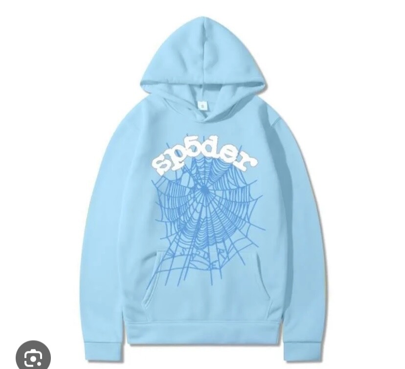 Light Baby Blue Sp5der Hoodie | eBay