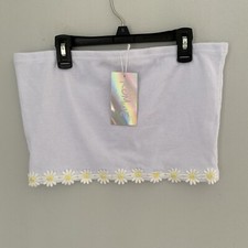 Romwe Strapless Crop Ribbed Tube Top