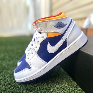 Nike Air Jordan 1 Mid GS White Laser Orange Deep Royal Blue 554725-131 Size 4Y 194277044444 | eBay