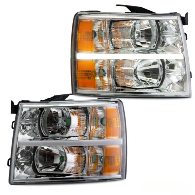 #ad #ad LED DRL Strip Headlights Fit For 2007 2013 Chevy Silverado 1500 2500HD 3500HD $90.38