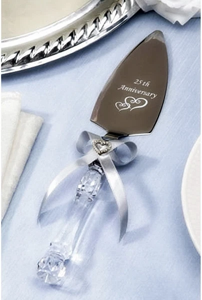 NOVO NA CAIXA Victoria Lynn 25º ANIVERSÁRIO DE CASAMENTO Festa SERVIDOR DE BOLOS com Coração de Strass - Imagem 4 de 4